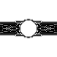 Abstract Tech Circuitry, Blank Circle, Minimalist Backdrop vector