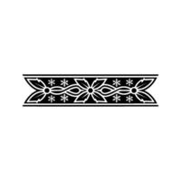 Ornate Black And White Border With Floral And Snowflake Elements vector