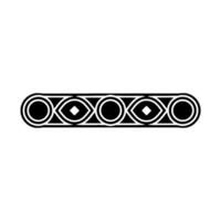 Geometric Patterned Border Element, Minimalist, Black White vector