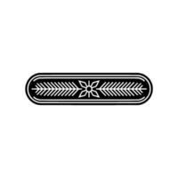 Minimalist Geometric Floral Border, Black White Decorative Element vector
