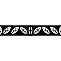 Minimalist Leaf Border Black And White Ornamental Element vector