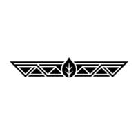 Geometric Leaf Border In Black White Elegant Element vector
