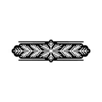 Black And White Ornamental Snowflake Border, Minimalist vector