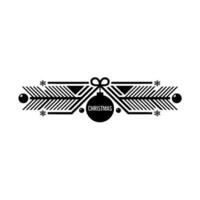 Geometric Christmas Ornament Black And White Minimalist Style vector