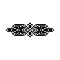 Elegant Floral Scroll Border Ornament In Black And White vector