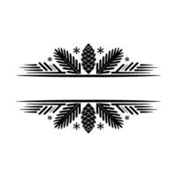 Minimalist Christmas Border With Pine Cones And Snowflakes vector