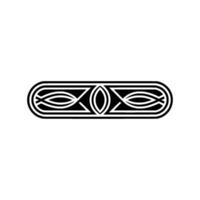 Minimalist Black Geometric Ornament On White Background vector