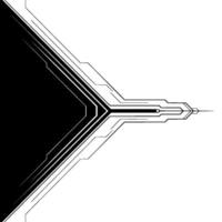 Minimalist Tech Abstract Black White Geometric Circuit vector