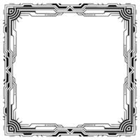 Art Deco Frame, Black And White Geometric, Invitation Template vector