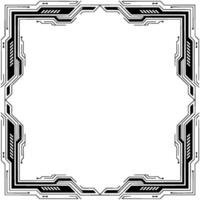 Tech Frame Border, Futuristic Black And White, Space For Content vector