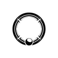 Geometric Abstract Circle, Black On White, Modern vector