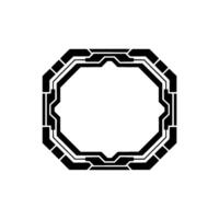 Techinspired Octagon Frame Modern Geometric Border On White vector