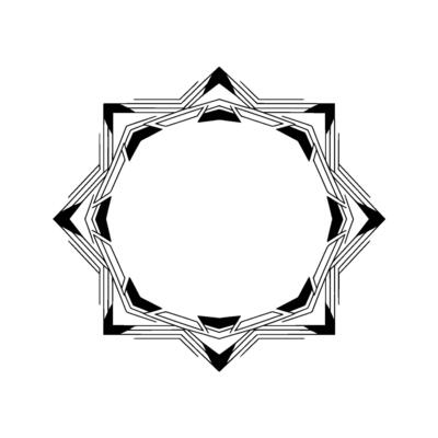 Geometric Star Frame Minimalist Black White