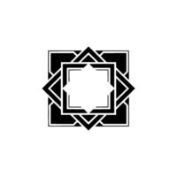 Geometric Starburst, Minimalist Black White, Modern Ornament vector