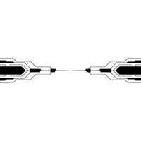 Abstract Tech Circuit, Black Lines On White Background vector