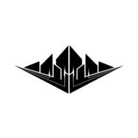 Abstract Architectural Emblem On White, Modern Minimalist vector
