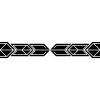 Geometric Black White Border Element On White Background vector