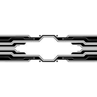 Minimalist Tech Black Circuitry Banner On White vector