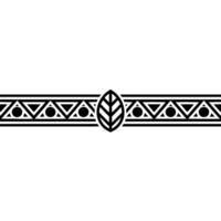 Minimalist Geometric Leaf Border In Black And White vector