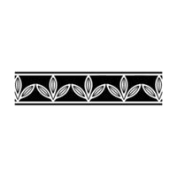Ornamental Black White Leaf Border On White Background vector