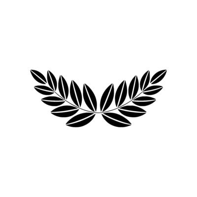 Minimalist Laurel Wreath On White Triumph, Victory, Element