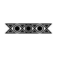Black Geometric Border, Symmetrical Pattern, White Background vector
