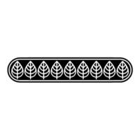 Modern Leaf Pattern Border On White Background vector