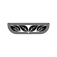 Minimalist Leaf Element Black And White Botanical vector