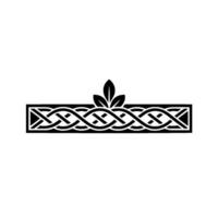 Celtic Knotwork With Leaves Elegant Decorative Border vector
