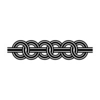 Black And White Interlocking Rings Pattern Minimalist vector