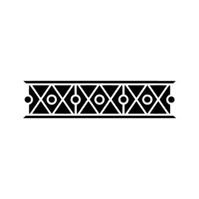 Geometric Ornament, Black And White Border, Minimalist