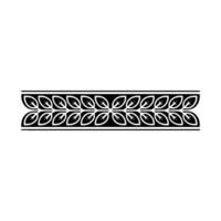 Elegant Leaf Border Decorative Black White Element vector