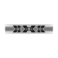 Geometric Holly Border, Black And Red Elements On White vector