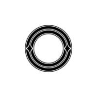 Elegant Black Circle With Diamond Accents On White Background vector