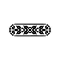 Black And White Holly Border Ornament On Cream Background vector