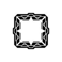 Futuristic Geometric Frame, Black White, Minimalist Aesthetic vector