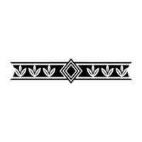 Geometric Decorative Border Element In Black White vector