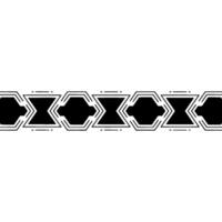 Geometric Border Element, Minimalist Black White, Seamless Pattern vector