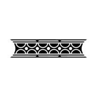 Black White Geometric Pattern Border, Illustration vector