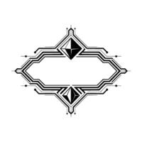 Geometric Tech Frame Minimalist Black White Element vector