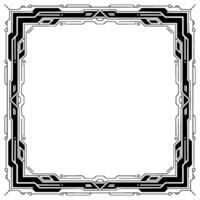 Futuristic Tech Frame With Geometric Details Square Border vector