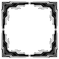 Futuristic Circuit Board Frame, Black And White vector