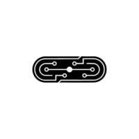 Minimalist Circuit Board, Modern Tech, Black White vector