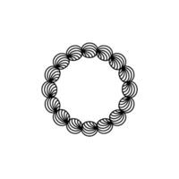 Abstract Line Art Circle Ornament, Geometric, Minimalist vector