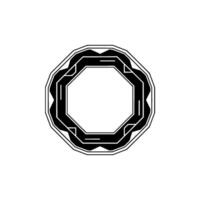 Geometric Black Frame On White Background, Minimalist - Octagon vector