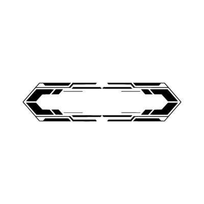 Futuristic Tech Frame Element Abstract Geometric On White