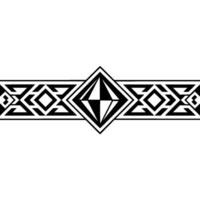 Geometric Black White Border On White Background - Abstract vector