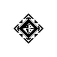 Geometric Black White Abstract Emblem On Light Background vector