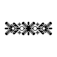 Geometric Winter Ornament In Black And White vector
