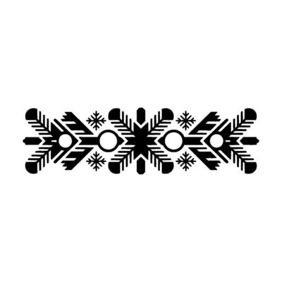 Geometric Winter Ornament In Black And White